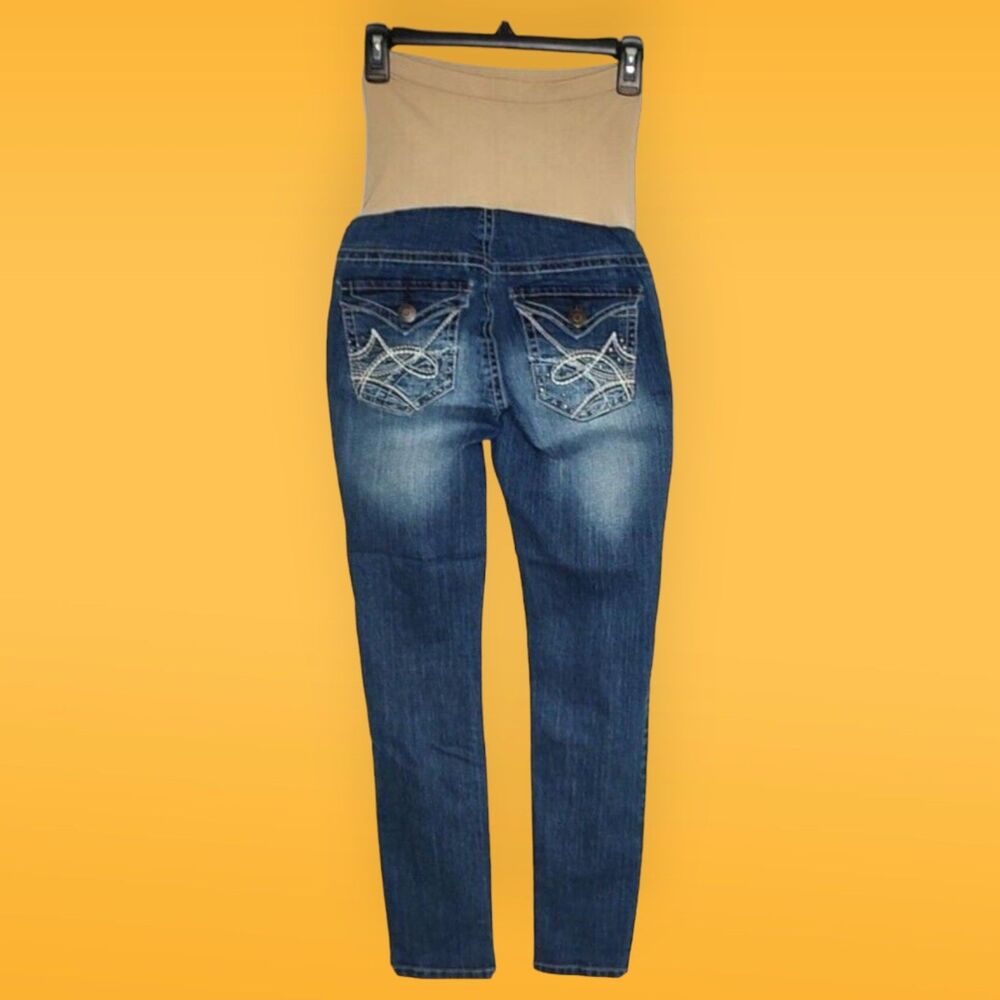 WallFlower Maternity Jeans Small Distressed Embellished Skinny Leg Belly Panel